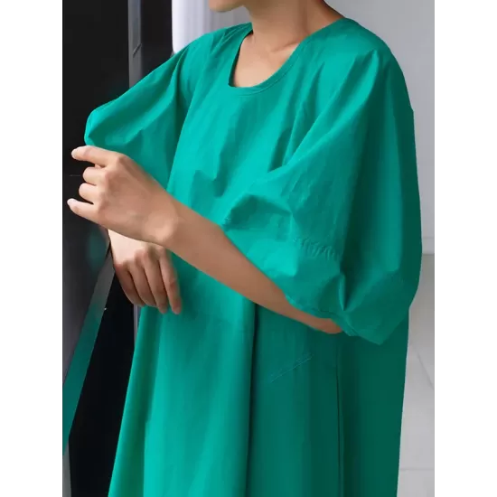 Original Bishop Sleeve Solid Color Midi Dress Original Bishop Sleeve Solid Color Midi Dress