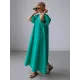 Original Bishop Sleeve Solid Color Midi Dress Original Bishop Sleeve Solid Color Midi Dress