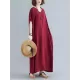 9 Colors Loose Solid Color V-Neck Maxi Dress 9 Colors Loose Solid Color V-Neck Maxi Dress