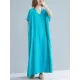 9 Colors Loose Solid Color V-Neck Maxi Dress 9 Colors Loose Solid Color V-Neck Maxi Dress