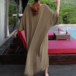 Loose Soft Batwing Sleeve Long Dress