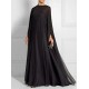 Simple Two Pieces Inner Slip Dress+See Through Outer Cape Maxi Dress Simple Two Pieces Inner Slip Dress+See Through Outer Cape Maxi Dress