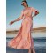 Vacation A-Line Solid Color Midi Dress