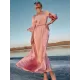 Vacation A-Line Solid Color Midi Dress Vacation A-Line Solid Color Midi Dress