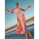 Vacation A-Line Solid Color Midi Dress Vacation A-Line Solid Color Midi Dress