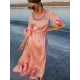 Vacation A-Line Solid Color Midi Dress Vacation A-Line Solid Color Midi Dress