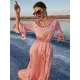 Vacation A-Line Solid Color Midi Dress Vacation A-Line Solid Color Midi Dress