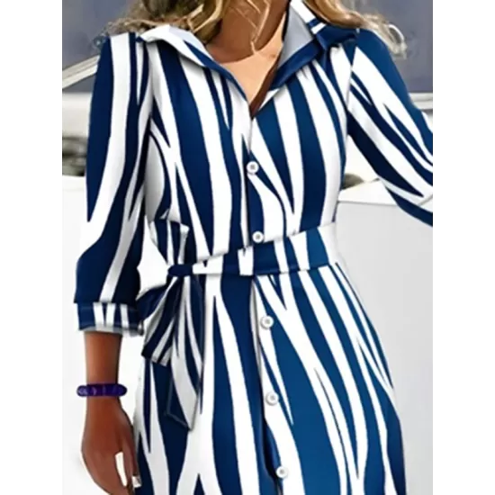 Buttoned Tied Waist Zebra Printed High Waisted Long Sleeves V-neck Shirt Dress Maxi Dresses Buttoned Tied Waist Zebra Printed High Waisted Long Sleeves V-neck Shirt Dress Maxi Dresses