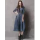 Vintage Embroidered Cropped Denim Dress Vintage Embroidered Cropped Denim Dress
