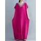 Casual Artistic Retro Striped V-Neck Short Sleeves Maxi Dress Casual Artistic Retro Striped V-Neck Short Sleeves Maxi Dress