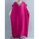 Casual Artistic Retro Striped V-Neck Short Sleeves Maxi Dress Casual Artistic Retro Striped V-Neck Short Sleeves Maxi Dress