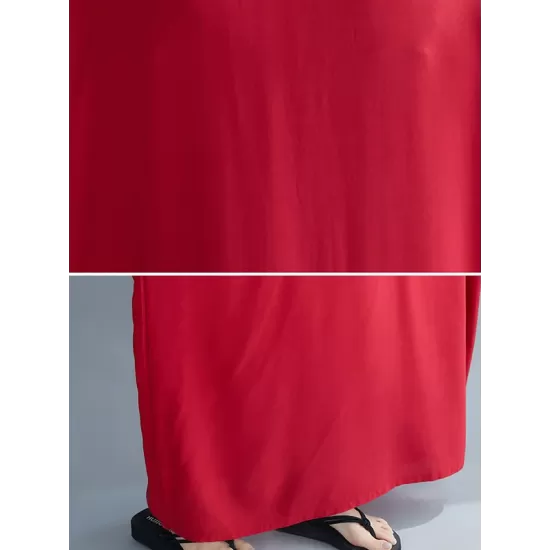 Casual Artistic Retro Striped V-Neck Short Sleeves Maxi Dress Casual Artistic Retro Striped V-Neck Short Sleeves Maxi Dress