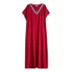 Casual Artistic Retro Striped V-Neck Short Sleeves Maxi Dress Casual Artistic Retro Striped V-Neck Short Sleeves Maxi Dress