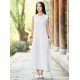 White Ramie Cotton Sleeveless Linen Dress White Ramie Cotton Sleeveless Linen Dress