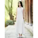 White Ramie Cotton Sleeveless Linen Dress White Ramie Cotton Sleeveless Linen Dress