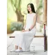 White Ramie Cotton Sleeveless Linen Dress White Ramie Cotton Sleeveless Linen Dress