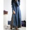 Loose Button Split-side Jeans Long Dress