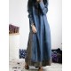 Loose Button Split-side Jeans Long Dress Loose Button Split-side Jeans Long Dress