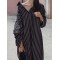 Loose Striped Lapel Split-joint Blouse Dress