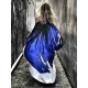 Loose Ink Print Cold Shoulder High-Low Long Dress Loose Ink Print Cold Shoulder High-Low Long Dress