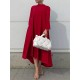 Casual Long Sleeves High-Low Solid Color Maxi Dresses Casual Long Sleeves High-Low Solid Color Maxi Dresses