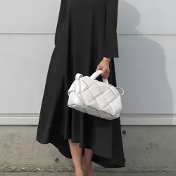 Casual Long Sleeves High-Low Solid Color Maxi Dresses