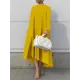 Casual Long Sleeves High-Low Solid Color Maxi Dresses Casual Long Sleeves High-Low Solid Color Maxi Dresses