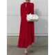 Casual Long Sleeves High-Low Solid Color Maxi Dresses Casual Long Sleeves High-Low Solid Color Maxi Dresses
