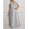 Loose Short Sleeves Shiny Solid Color V-Neck Maxi Dresses
