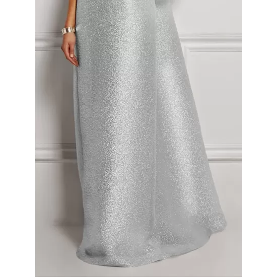 Loose Short Sleeves Shiny Solid Color V-Neck Maxi Dresses Loose Short Sleeves Shiny Solid Color V-Neck Maxi Dresses