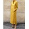 Long Sleeves Loose Solid Color Split-Side Stand Collar Midi Dresses