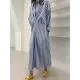 Buttoned Contrast Color Pockets Striped Long Sleeves Loose Lapel Shirt Dress Midi Dresses Buttoned Contrast Color Pockets Striped Long Sleeves Loose Lapel Shirt Dress Midi Dresses
