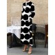 Long Sleeves Loose Polka-Dot Split-Side Stand Collar Midi Dresses Long Sleeves Loose Polka-Dot Split-Side Stand Collar Midi Dresses