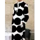 Long Sleeves Loose Polka-Dot Split-Side Stand Collar Midi Dresses Long Sleeves Loose Polka-Dot Split-Side Stand Collar Midi Dresses