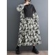 Buttoned Printed Split-Joint Long Sleeves Loose Lapel Midi Dresses Buttoned Printed Split-Joint Long Sleeves Loose Lapel Midi Dresses