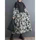 Buttoned Printed Split-Joint Long Sleeves Loose Lapel Midi Dresses Buttoned Printed Split-Joint Long Sleeves Loose Lapel Midi Dresses