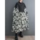 Buttoned Printed Split-Joint Long Sleeves Loose Lapel Midi Dresses Buttoned Printed Split-Joint Long Sleeves Loose Lapel Midi Dresses