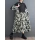 Buttoned Printed Split-Joint Long Sleeves Loose Lapel Midi Dresses Buttoned Printed Split-Joint Long Sleeves Loose Lapel Midi Dresses