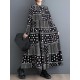 Buttoned Polka-Dot Printed Split-Joint Long Sleeves Loose Midi Dresses Buttoned Polka-Dot Printed Split-Joint Long Sleeves Loose Midi Dresses