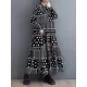 Buttoned Polka-Dot Printed Split-Joint Long Sleeves Loose Midi Dresses Buttoned Polka-Dot Printed Split-Joint Long Sleeves Loose Midi Dresses