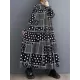 Buttoned Polka-Dot Printed Split-Joint Long Sleeves Loose Midi Dresses Buttoned Polka-Dot Printed Split-Joint Long Sleeves Loose Midi Dresses