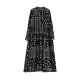 Buttoned Polka-Dot Printed Split-Joint Long Sleeves Loose Midi Dresses Buttoned Polka-Dot Printed Split-Joint Long Sleeves Loose Midi Dresses