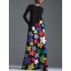 Long Sleeves Asymmetric Floral Round-Neck Maxi Dresses Long Sleeves Asymmetric Floral Round-Neck Maxi Dresses