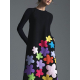 Long Sleeves Asymmetric Floral Round-Neck Maxi Dresses Long Sleeves Asymmetric Floral Round-Neck Maxi Dresses