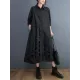 Asymmetric Hollow Polka-Dot Solid Color A-Line Long Sleeves Lapel Midi Dresses Asymmetric Hollow Polka-Dot Solid Color A-Line Long Sleeves Lapel Midi Dresses