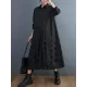 Asymmetric Hollow Polka-Dot Solid Color A-Line Long Sleeves Lapel Midi Dresses Asymmetric Hollow Polka-Dot Solid Color A-Line Long Sleeves Lapel Midi Dresses