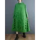 Asymmetric Hollow Polka-Dot Solid Color A-Line Long Sleeves Lapel Midi Dresses Asymmetric Hollow Polka-Dot Solid Color A-Line Long Sleeves Lapel Midi Dresses