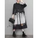 Buttoned Gauze Printed Split-Joint A-Line Long Sleeves Lapel Midi Dresses Buttoned Gauze Printed Split-Joint A-Line Long Sleeves Lapel Midi Dresses