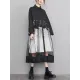Buttoned Gauze Printed Split-Joint A-Line Long Sleeves Lapel Midi Dresses Buttoned Gauze Printed Split-Joint A-Line Long Sleeves Lapel Midi Dresses