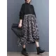 Drawstring Printed Split-Joint Zipper Long Sleeves Loose Midi Dresses Drawstring Printed Split-Joint Zipper Long Sleeves Loose Midi Dresses